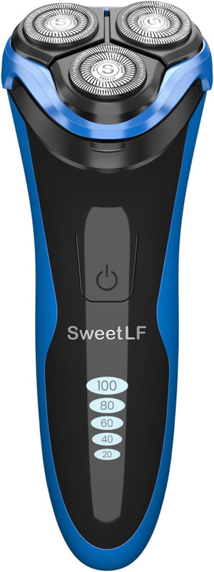 SweetLF shaversfor Men USB-C Charging, Powerful Motor and Dual-Edge Blades for Smoother Cutting, Black (Blue Black)