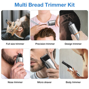 Phisco Rechargeable Wet & Dry Hair Groomer Cordless Precision Trimmer 6 in 1 Kit for men