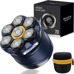 Head Shavers for Bald Men: 7D Floating Head Razor with Travel Case, IPX7 Waterproof Head Shaver Wet/Dry Shave, Magnetic Detachable Blades,Type-C Fast Charging, Father's Day Ideas