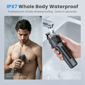 SweetLF Cordless Beard Trimmer for Men: 180-Min USB-C Charge & Storage Stand, IPX7 Waterproof Rechargeable Hair Trimmer - All-in-One Magnetic Replace Grooming Kit for Face/Hair/Nose - 2 Adjustable Speeds