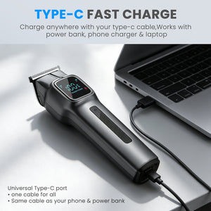 SweetLF Cordless Beard Trimmer for Men: 180-Min USB-C Charge & Storage Stand, IPX7 Waterproof Rechargeable Hair Trimmer - All-in-One Magnetic Replace Grooming Kit for Face/Hair/Nose - 2 Adjustable Speeds