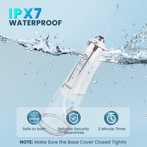 SweetLF Water Dental Flosser Pick for Teeth, 5 Modes Cordless Portable Oral Irrigator, 300ML Tank Water Teeth Cleaner with 5 Jet Tips, IPX7 Waterproof Rechargeable Flossing Picks for Home Travel