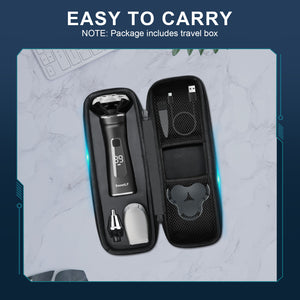 SweetLF 3-in-1 Men's Electric Wet and Dry Shaver with Precision Trimmer Beard Trimmer Shaver Type C Quick Charge and with LED Display