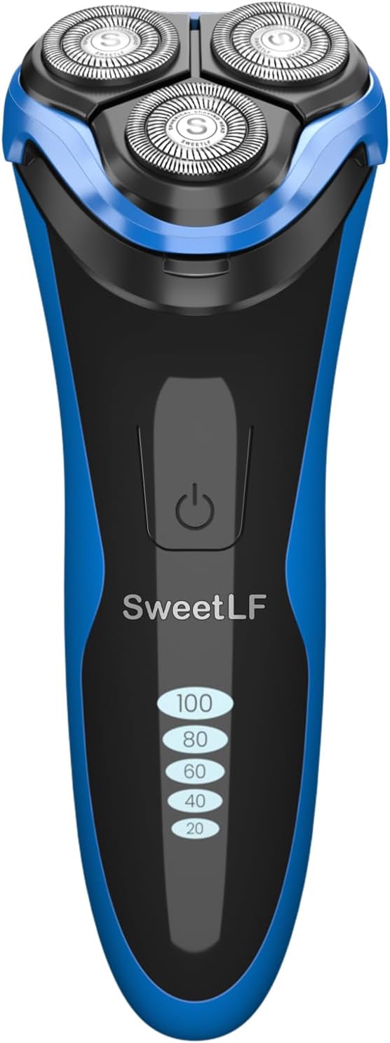 SweetLF shaversfor Men USB-C Charging, Powerful Motor and Dual-Edge Blades for Smoother Cutting, Black (Blue Black)