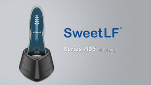 SweetLF Electric Shaver with Air Drying Base - IPX7 Waterproof Electric Razor, Rechargeable Cordless Shavers for Men, Type-C, 120Mins Runtime, Plug & Play, Pop-up Trimmer, (with US Standard Charger),Blue