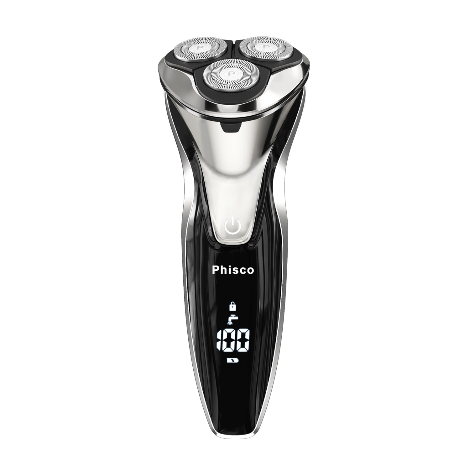 Phisco 3D Floating Wet & Dry Waterproof Electric Shavers for men with Pop Up Trimmer Black