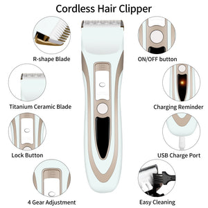 USB Charging Electric Hair Clipper Kit For Men