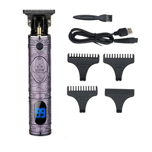 Electric Oil Head Retro Carving Hair Trimmer With Lcd